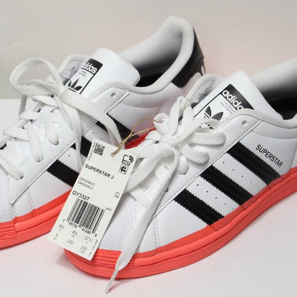 Superstar Big Kid 'Paint Drip White Turbo' - Adidas Sneakers - GY3327 US 5 - Picture 2 of 10